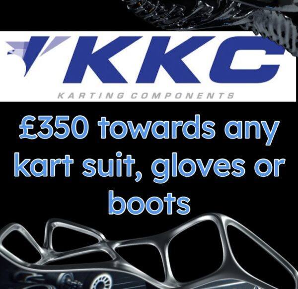 £350 towards any kart race suit, boots or gloves